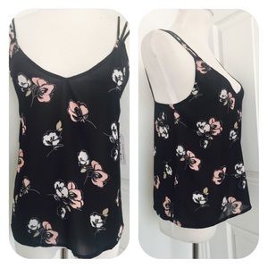 Lucca Black Floral Cami NWOT